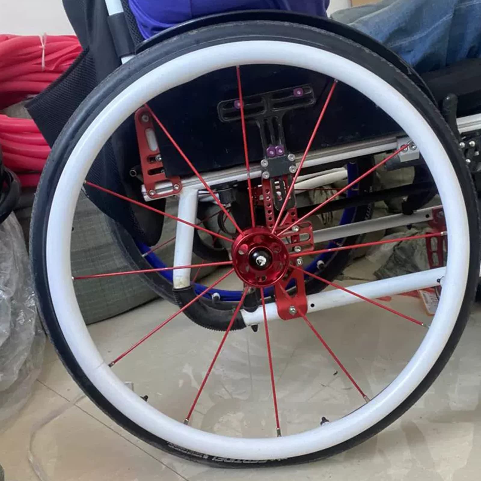 Rollstuhl-Schubfelgenabdeckungen, 24-Zoll-Hinterrad-Sportrollstuhl-Schutzhülle, rutschfeste Silikon-Handschiebeabdeckung, verbessern Griffigkeit und Traktion, Rollstuhlzubehör für Erwachsene, 1 Paar