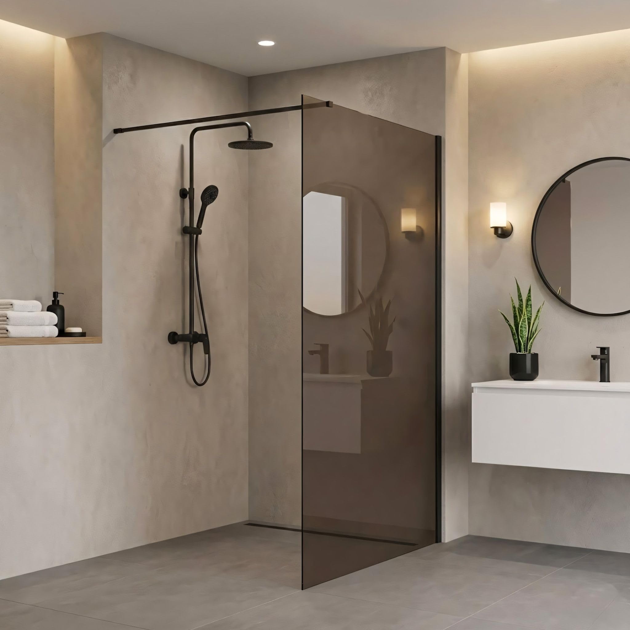 Rea ścianka prysznicowa Flexi brown 130, Czarny