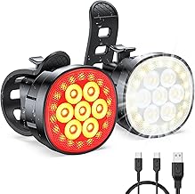 Mohard Bike Lights, [8+12 Modes & USB Rechargeable] Ultra Bright LED Bike Lights Front and Back for Night Riding, IP65 Waterproof, Warning Lights Bicycle Lights Set for Cycling/Camping/Backpack
