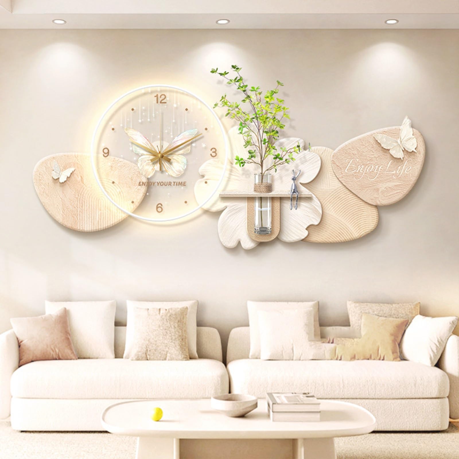 Horloge murale moderne 3D lumineuse pour sublimer la décoration du salon