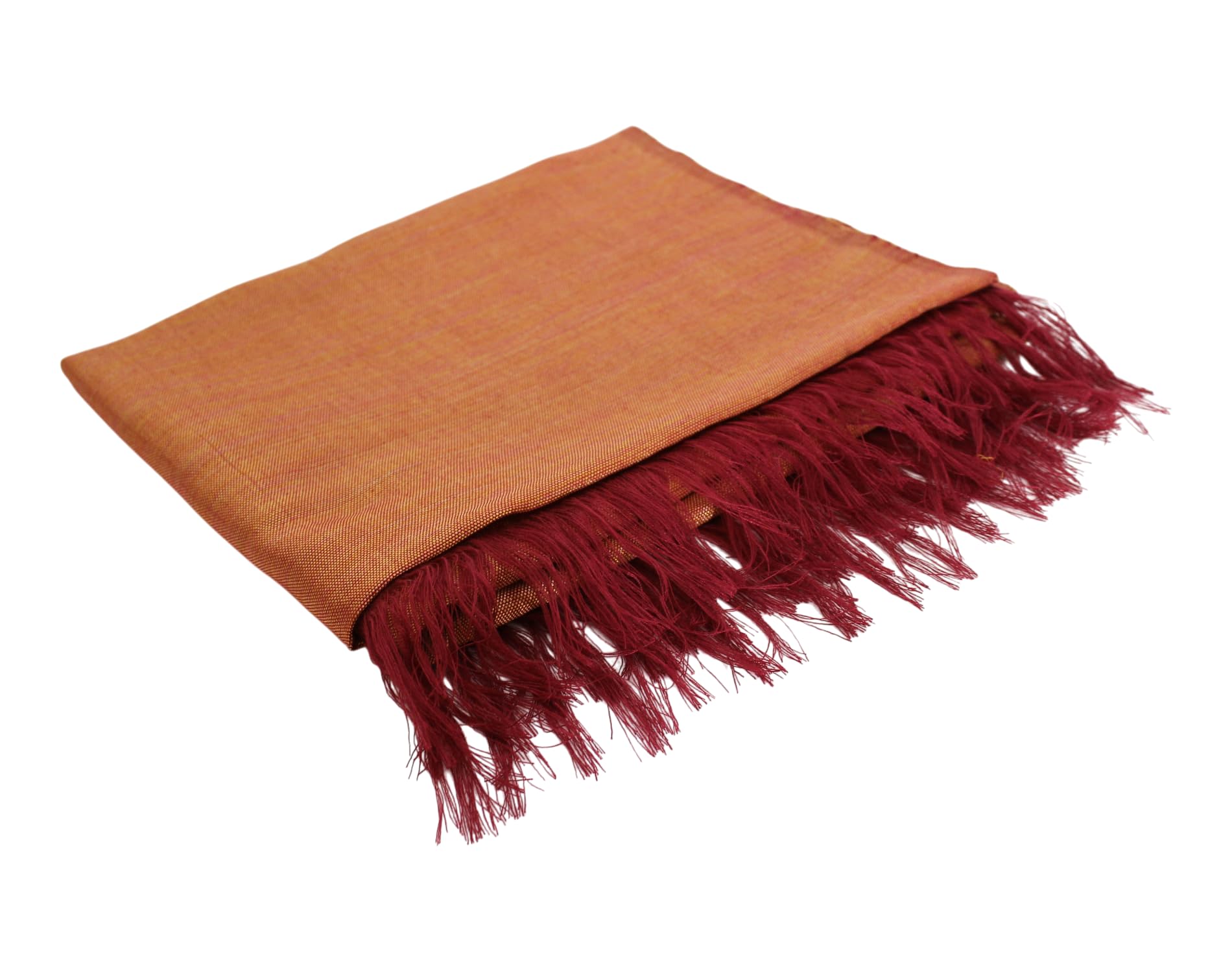 Sabra Écharpe en soie pour femme - Châle marocain tissé à la main avec franges - Léger et doux - 180 x 60 cm