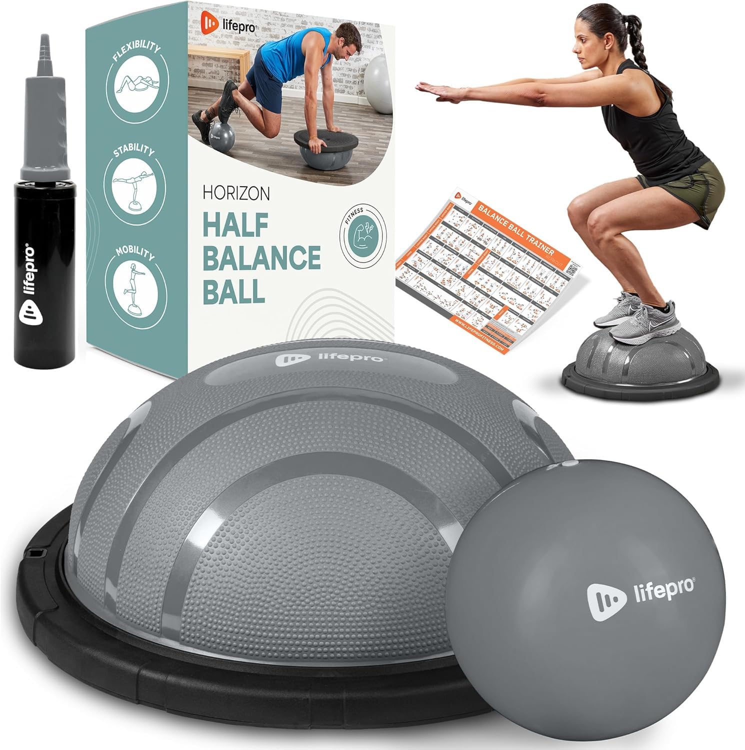 Lifepro Horizon Half Balance Ball Trainer with 440 lb Capacity Stability
