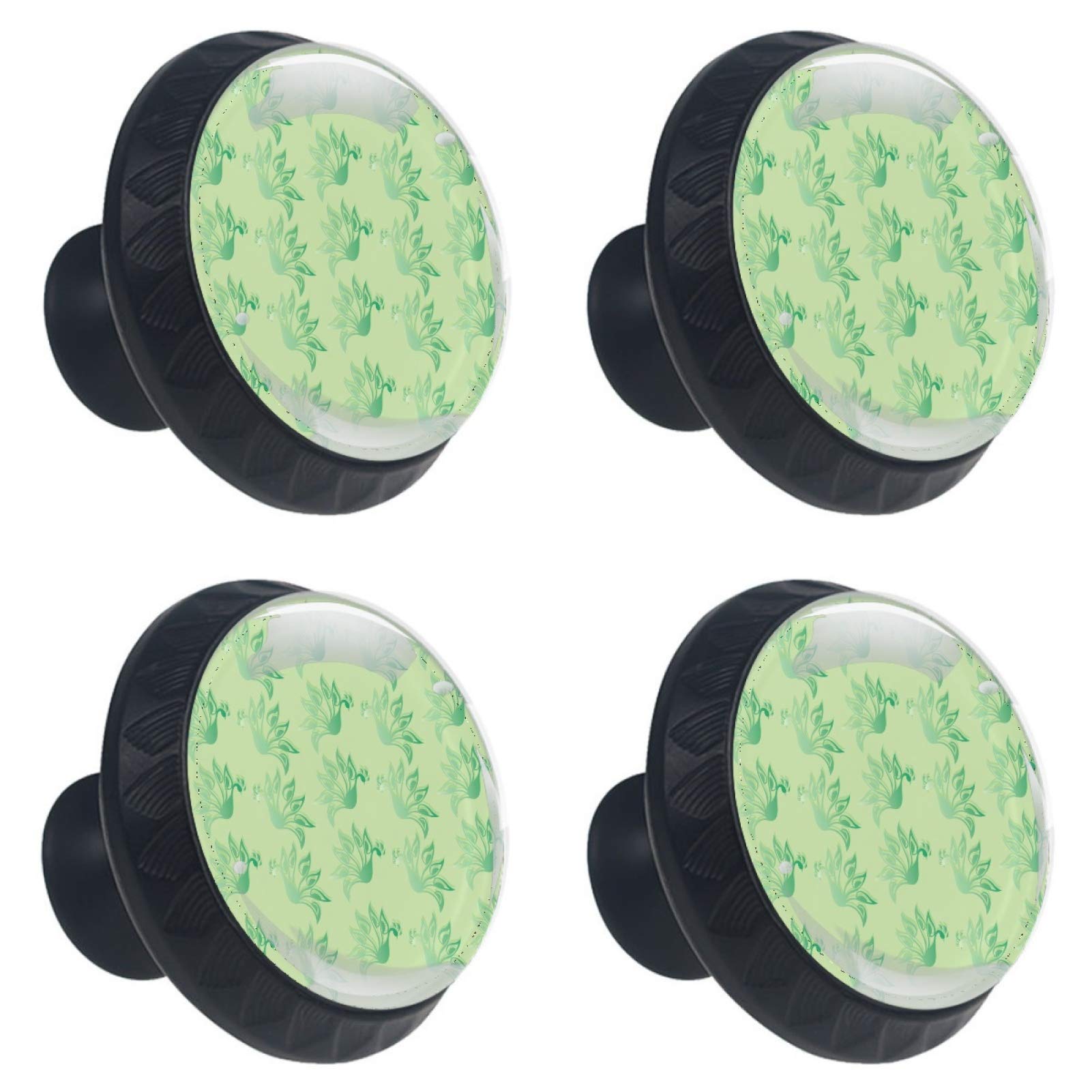 Boutons de tiroir en verre paon vert lot poignée meuble cuisine