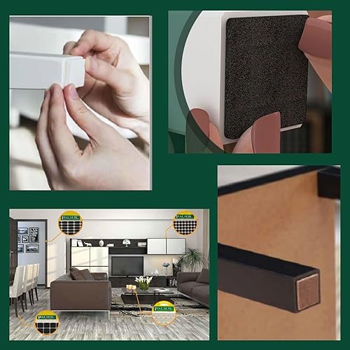 Miniatura 9 de VHD Almohadillas de fieltro para muebles, 24 unidades, deslizadores, patas de silla, protectores de mesa para suelos de madera dura y laminados,