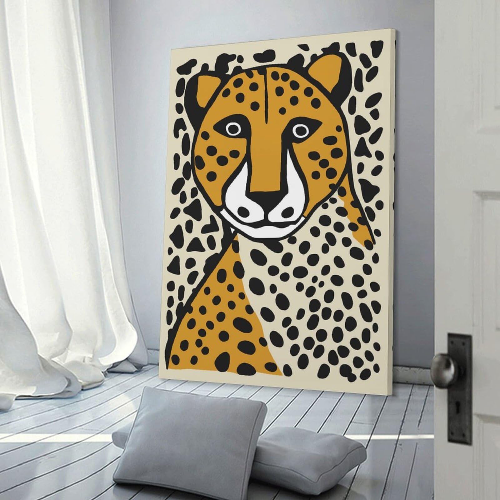 Junmoney Room Decor Wall Art Wildlife Cheetah Portrait, 16x24inch(40x60cm), for Hallway, Bedroom Or Modern Interiors, Gift Idea for Housewarming And Birthdays