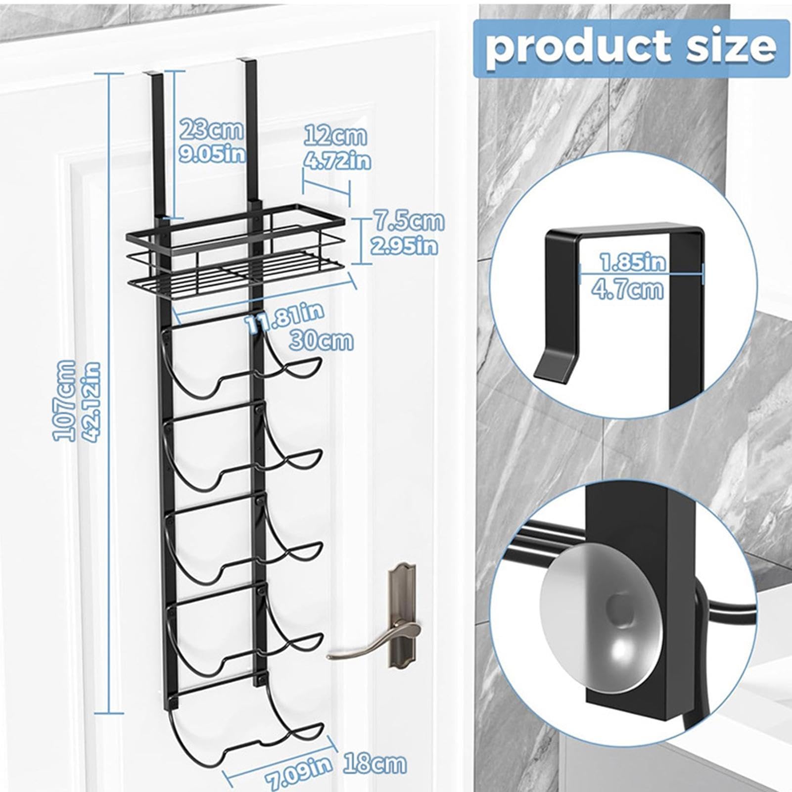 DASHIELL Portasciugamani da Porta Organizer a 5 Acciaio Antiruggine