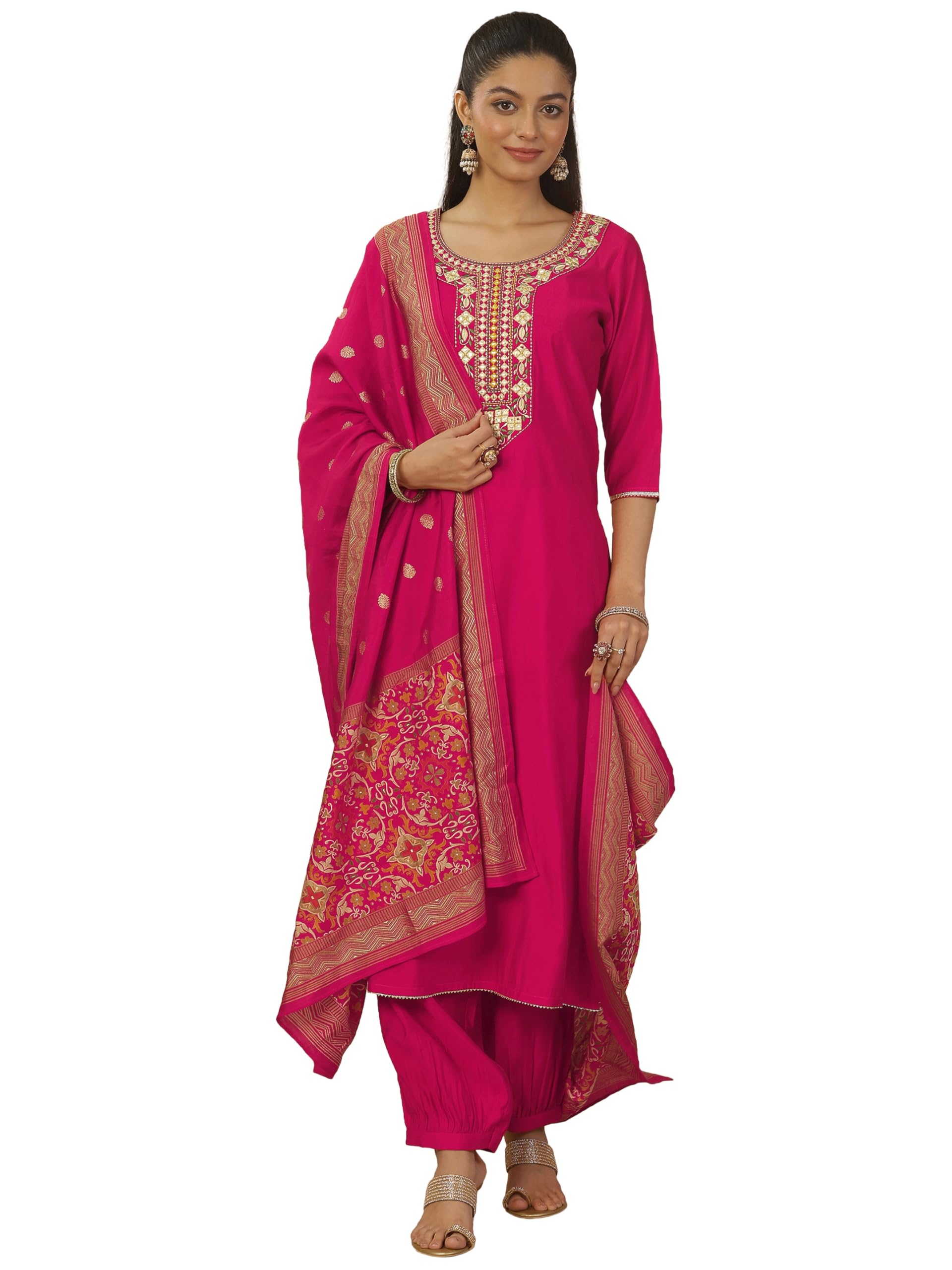 libas Embroidered Silk blend Straight Kurta Set for Women | ethnic wear | bridal suit | wedding dress | occasion wear-picture-34