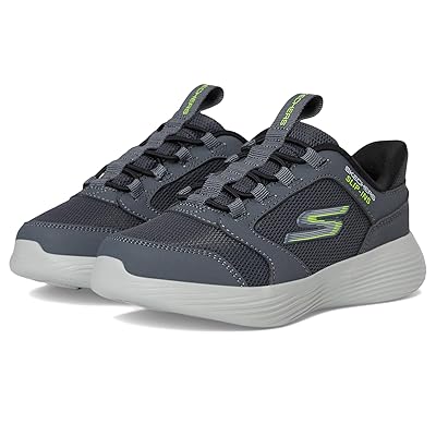 SKECHERS KIDS Hands Free Slip ins go Run 400 V2 Turbo brisk 403899L (Little Kid/Big Kid) Boys Shoes Charcoal/Black