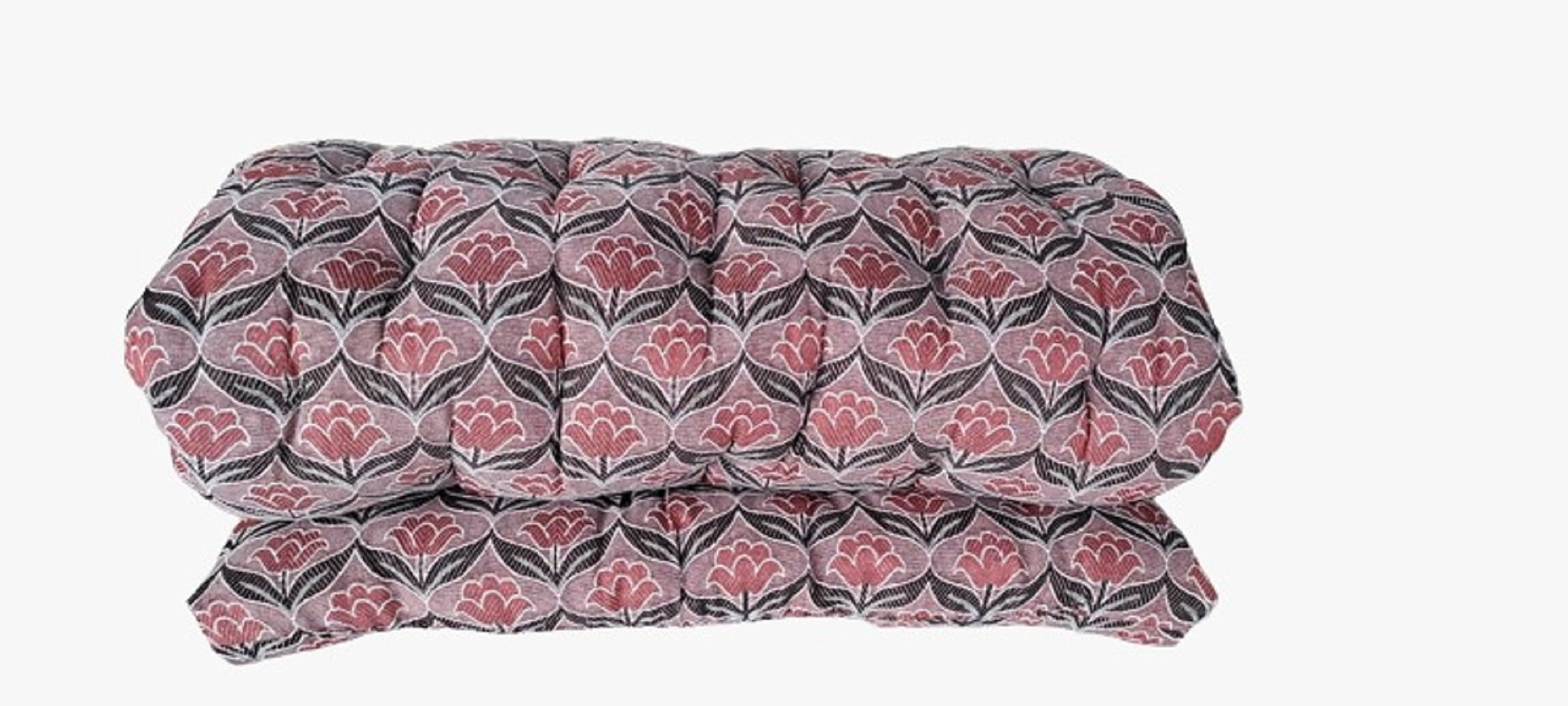 ATOOTFUSION Thick 5-Inch Cotton Box Quilt Mattress | Gadda Medium Firm Soft Cotton | Box Rectangle Type Single Bed (3X6 ft, Star) Maroon Embroidery Design