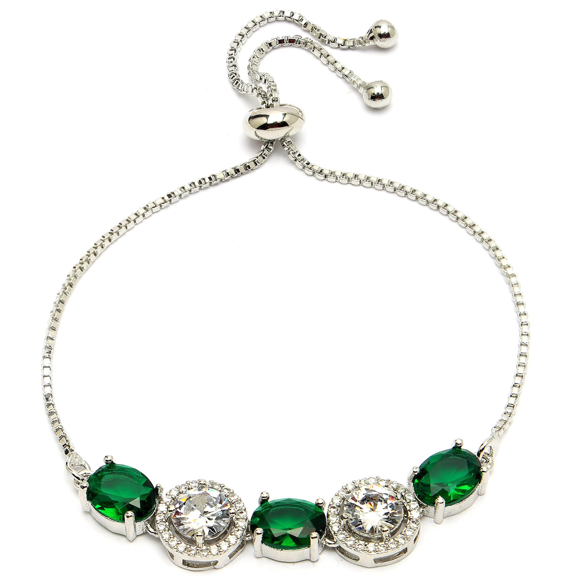 Rhodium Plated Brass Crystal Stylish Silver Plated American Diamond Melodic Opulence Bracelets For Women & Gifts For Girls Jewellery-image-1