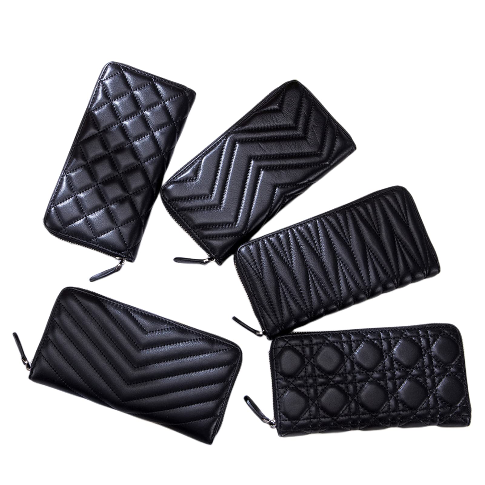 Photo 1 of 2 Men Women Lady Long Diamond Wallet Large Capacity Clutch Bag Wallet Fossil Item Wristlet Pouch with Zipper (Style 1905)