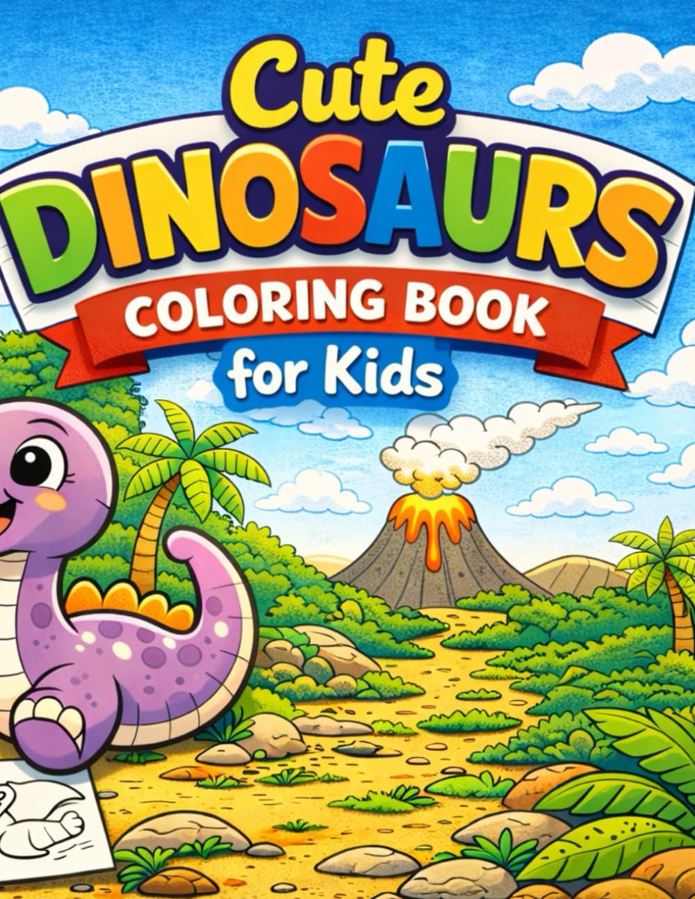 Cute Dinosaurs Coloring Book for Kids: Fun, Friendly, and Easy Dinosaur Coloring Pages for Children Ages 4–8