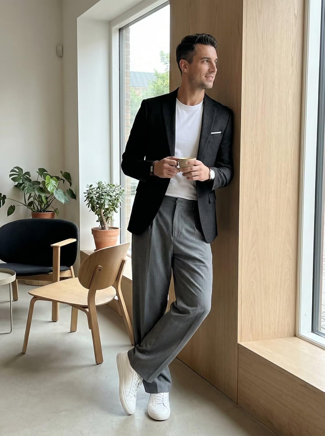 Wehilion Mens Casual Blazer Jacket Lightweight Sports Coat Suit Jacket for Summer Daily Business Wedding Party Travel - Image 5