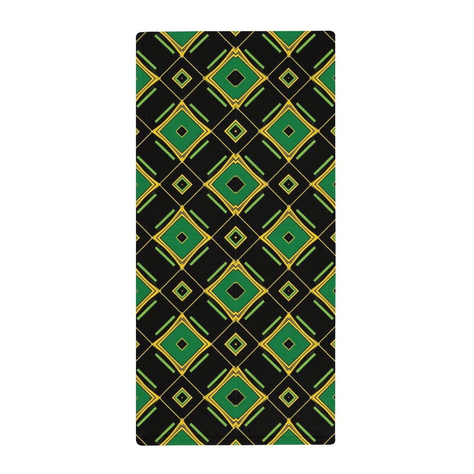 Anceky Luxury Spa Towels for Face & Body, Jamaican Flag Stripe Caribbean Island Design Soft Absorbent Hand Towels, Luxury Quick-Dry Design