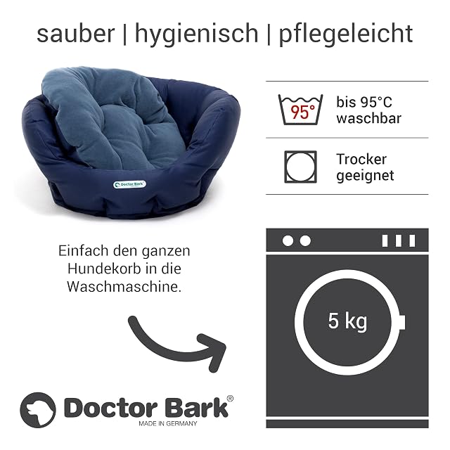 Foto 6 de 8 de Doctor Bark Cama ortopédica redonda para perros I Donut, azul, 65 x 55 cm