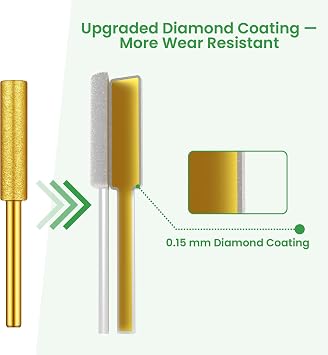 Byane Diamond Chainsaw Sharpening Bits for Carbide Chain - 3/16'' (4.8mm)