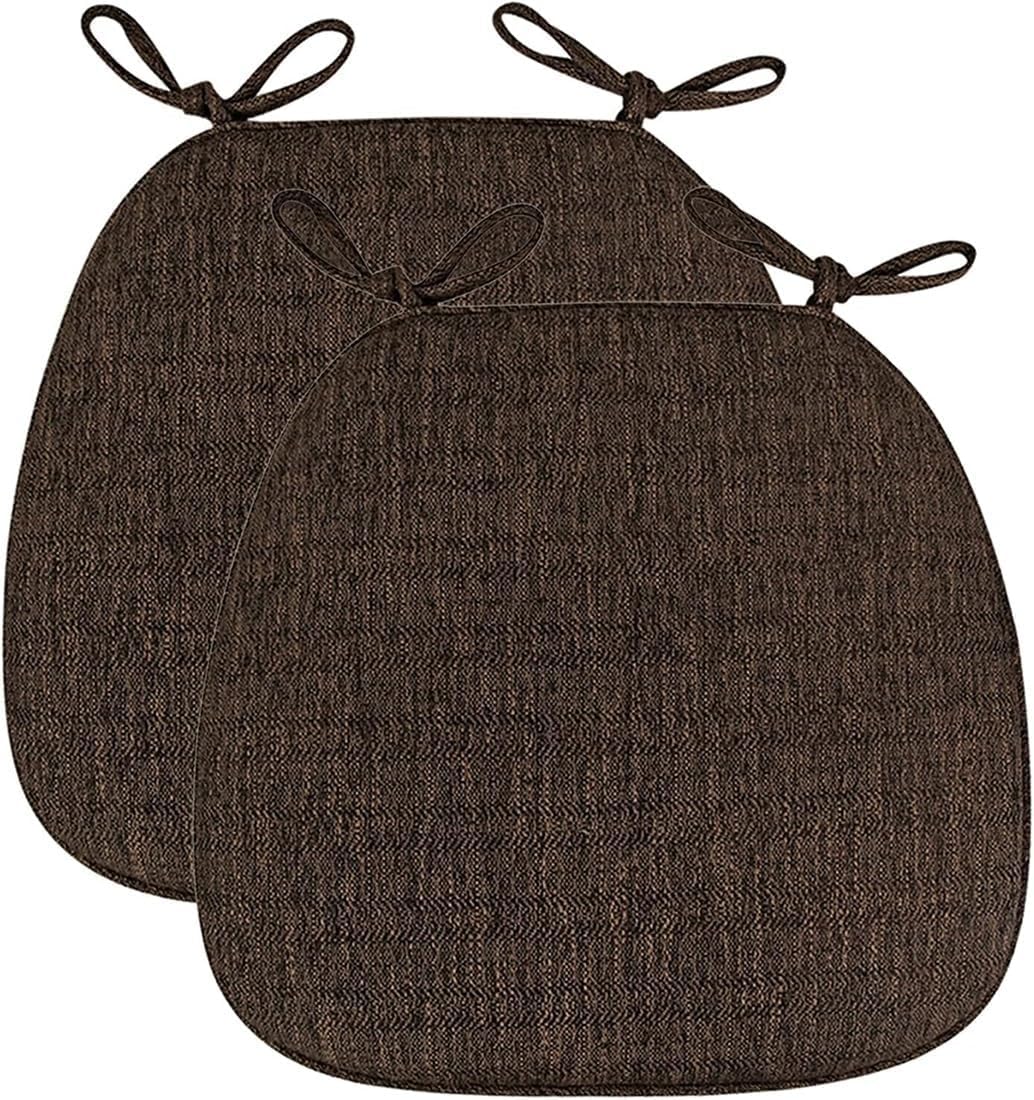 SVFOEBJM Dining Chair Cushions with Ties Waterproof & Soft Horse Saddle Seat Pads Zippered Kitchen Chair Cushions Set of 2 Brown Perfect for Home & Restaurant Use