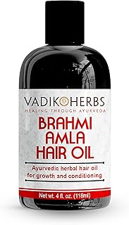 Vadik Herbs Brahmi-Amla Hair Oil (4oz) Promotes excellent hair growth and conditioning with Rosemary Oil