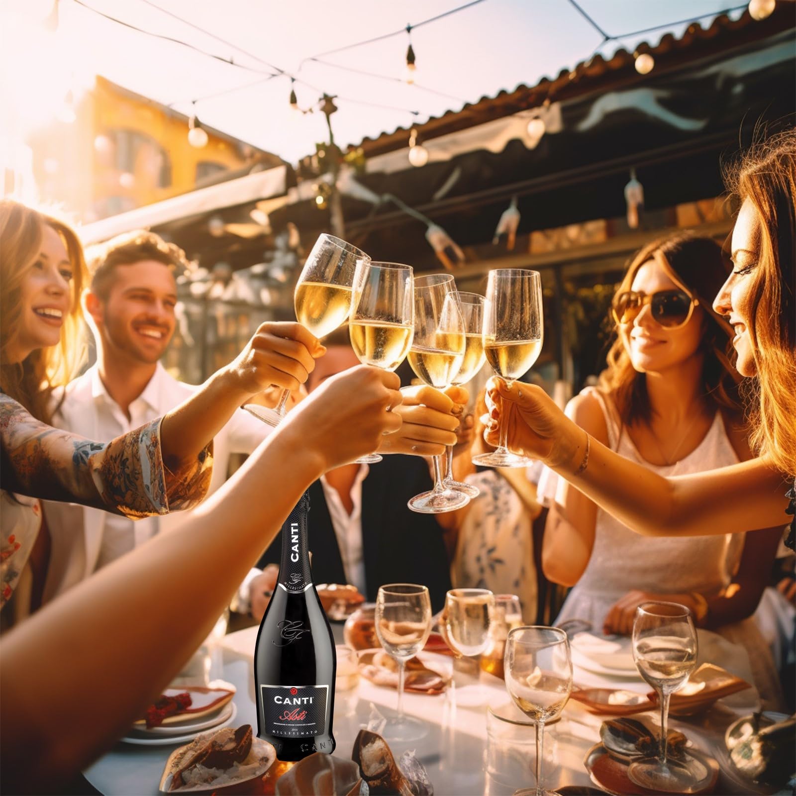 Canti - Asti D.O.C.G. Millesimato, Vin Petillant, Moscato d'Asti 7% Petite Bouteilles, Goût Fruité et Aromatique, 12x200 ml