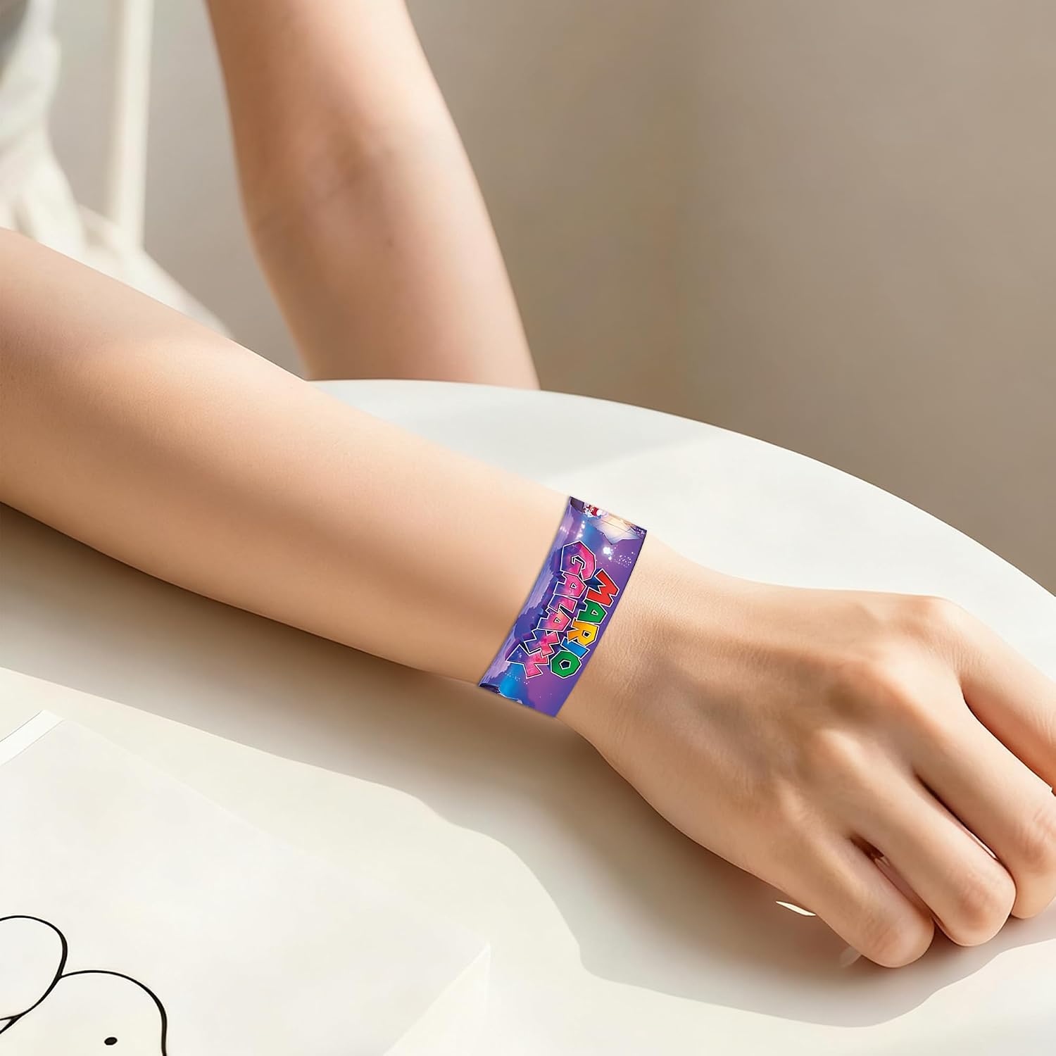 24Pcs Mario Galaxy Slap Bracelets Set, Movie Themed Wristbands, Perfect for Super Bros Birthday Party Favors and Carnival Prizes