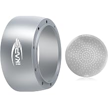 IKAPE Dosing Funnel Set Silver, 58mm Espresso Dosing Ring & Puck Screen Kit Compatible with 58 mm Bottomless Portafilter