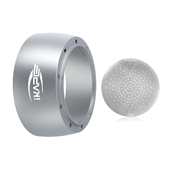 IKAPE Dosing Funnel Set Silver, 58mm Espresso Dosing Ring & Puck Screen Kit Compatible with 58 mm Bottomless Portafilter