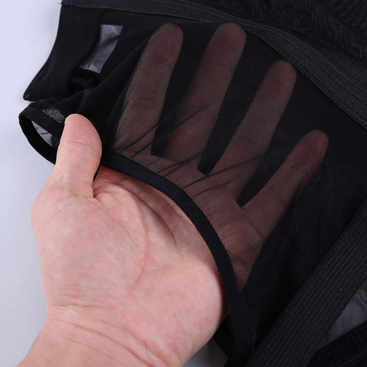 Turtle Neck Sheer Mesh Crop Top See Through Crisscross Vest Blouse Clubwear