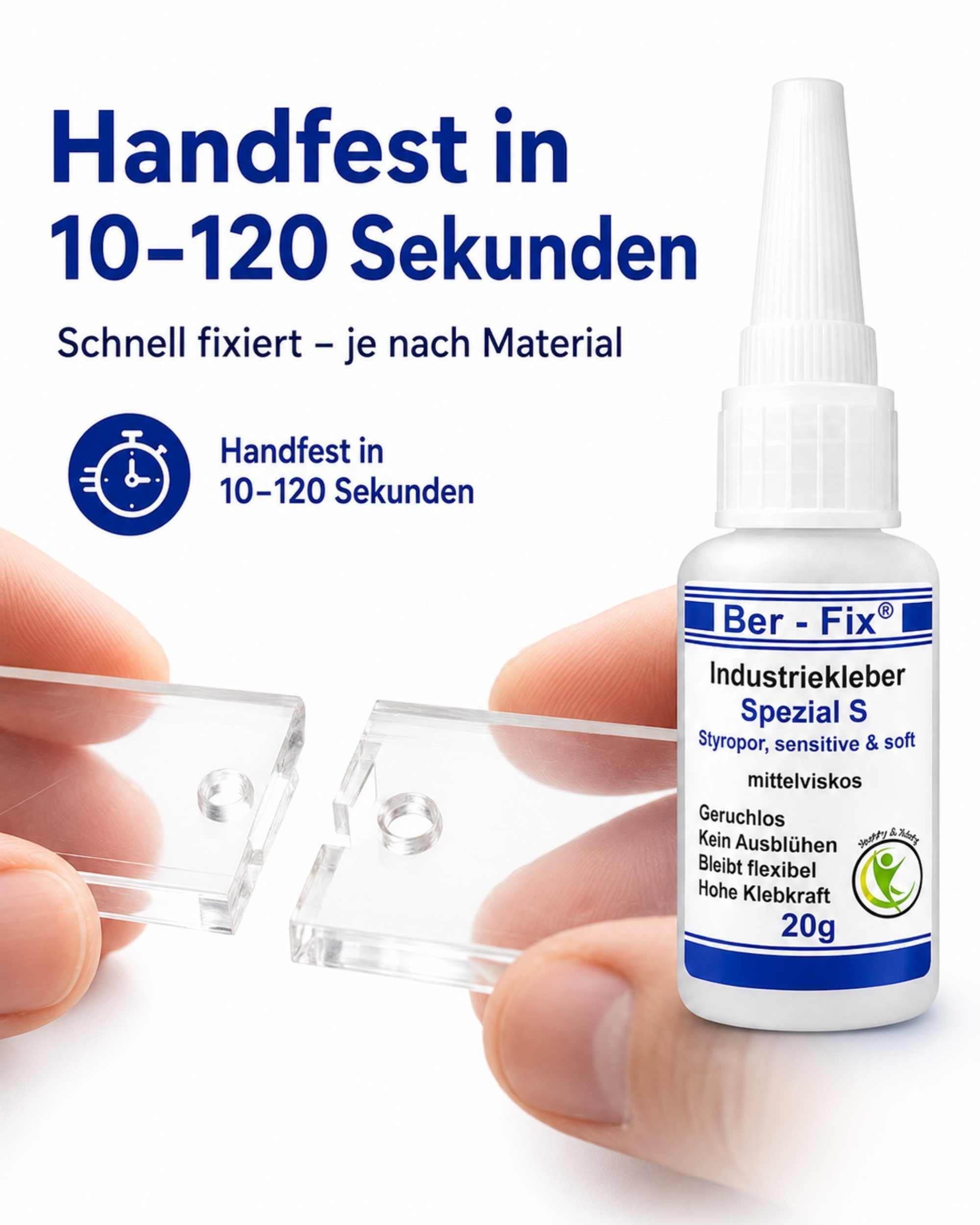 Ber-Fix Spezial S PMMA Acryl 50g + Leerflasche + Feindüsen