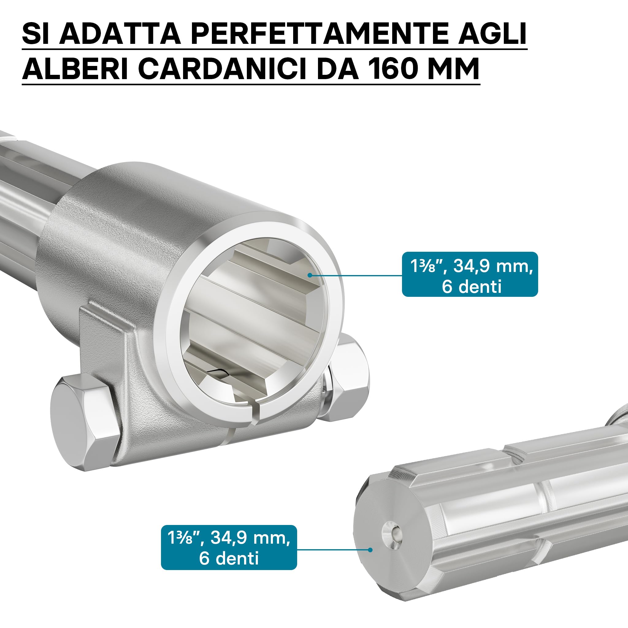 KYBOLT Agricolo Albero Cardanico KYBOLT Serie 4 - 31-41 Pollici, 6  Scanalature, Per Trattori Cardano Per Trattore