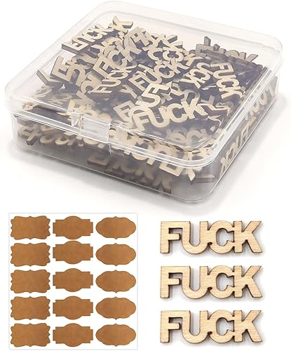 Fu*ks - Letra recortada de madera, 100 unidades, diseño de mal estado de ánimo, día de cumpleaños, vacaciones, regalo para amigos, regalo divertido,