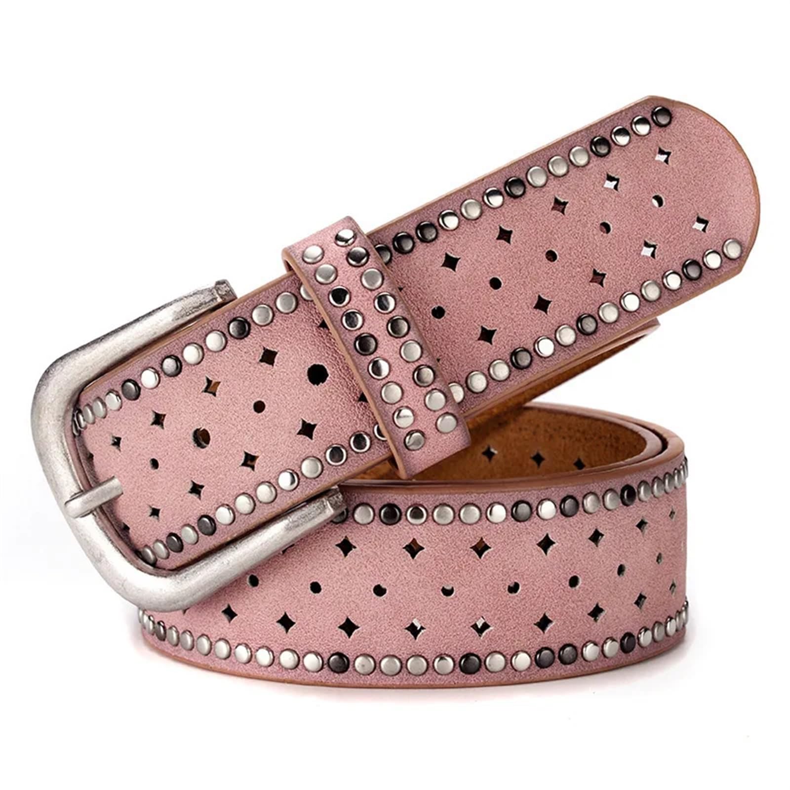 Cinturon Mujer Cinturón Vintage Lady Belt Hollow Out Remache Todo Fósforo Moda Cinturones Femeninos Ancho For Mujer para Vestidos Vaqueros Oficina