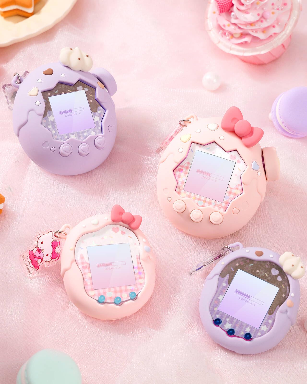 Kuitmor Sweetheart Czekoladowe silikonowe etui kompatybilne z Tamagotchi Uni, miękkie etui ochronne ze wzorem cukierkowego serca, odporne na zarysowania i wstrząsy, skóra do wirtualnego urządzenia dla