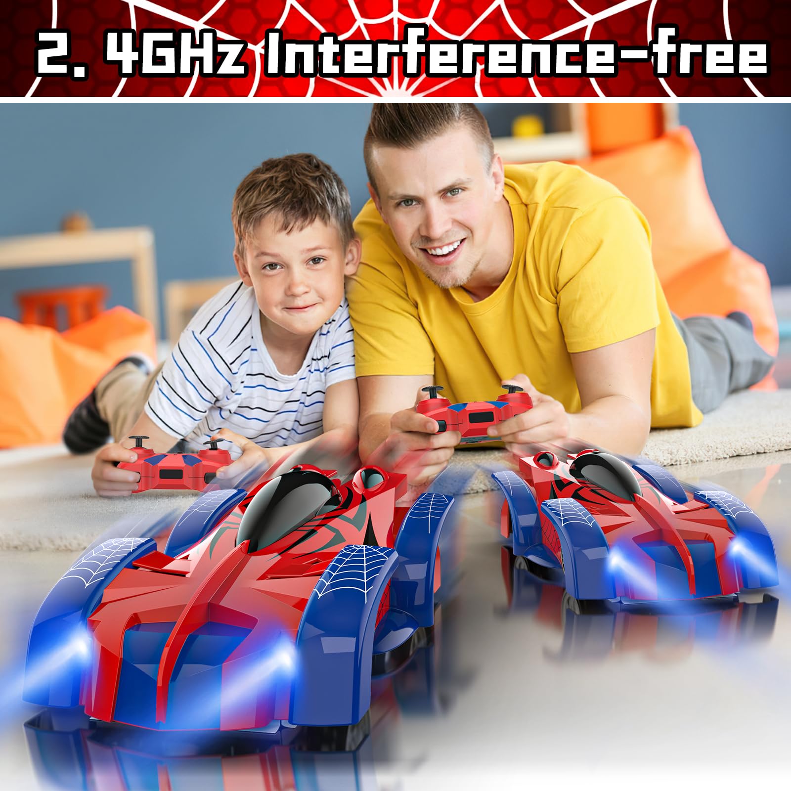 Macchina Telecomandata per Bambini 3-12 Anni, 360° Rotazione Auto Radiocomandata Arrampicata Muri RC Drift Car Ricaricabile con Luce LED Giocattoli Giochi Regalo Compleanno per Maschio Bambina