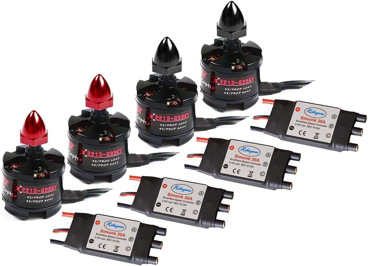 Emax MT2213 935KV Brushless Motor & SimonK 30A ESC 3-4S for DJI F450 S500 Quadcopter (Pack of 4 Set)