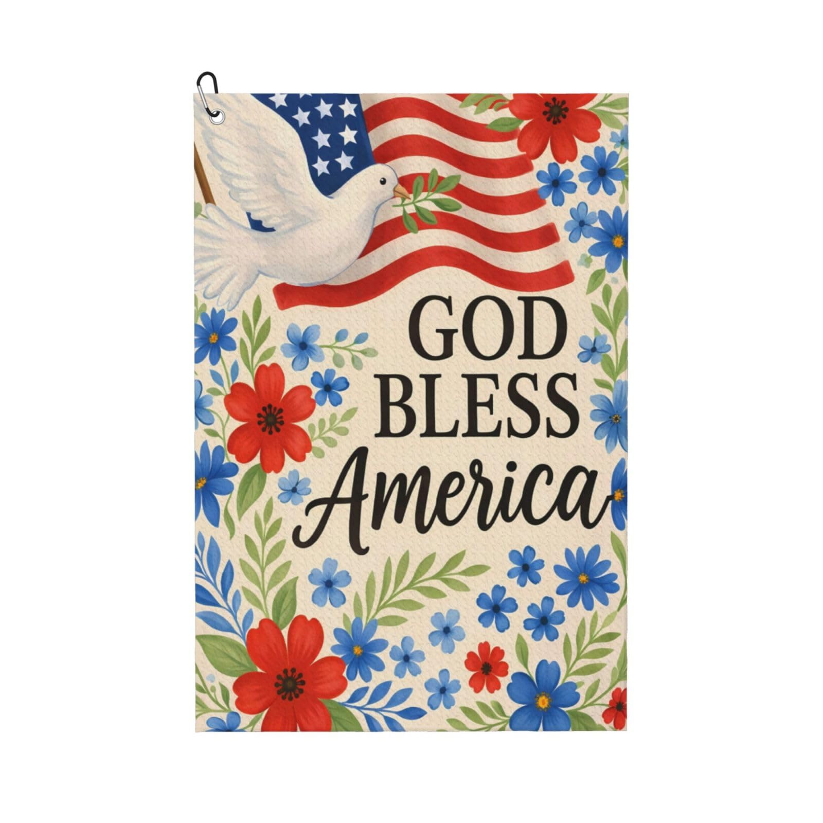 Oudrspo Patriotic Element Theme Fun Pattern Multi-Functional Golf Towel | Absorbent Quick Drying 16x24in