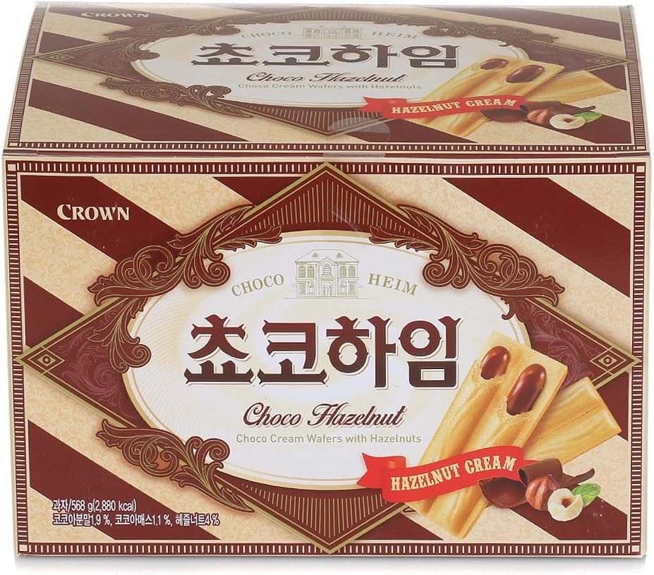 Choco Cream Wafers with Hazelnuts 초코하임, Korean Biscuit, 598g (36 counts)