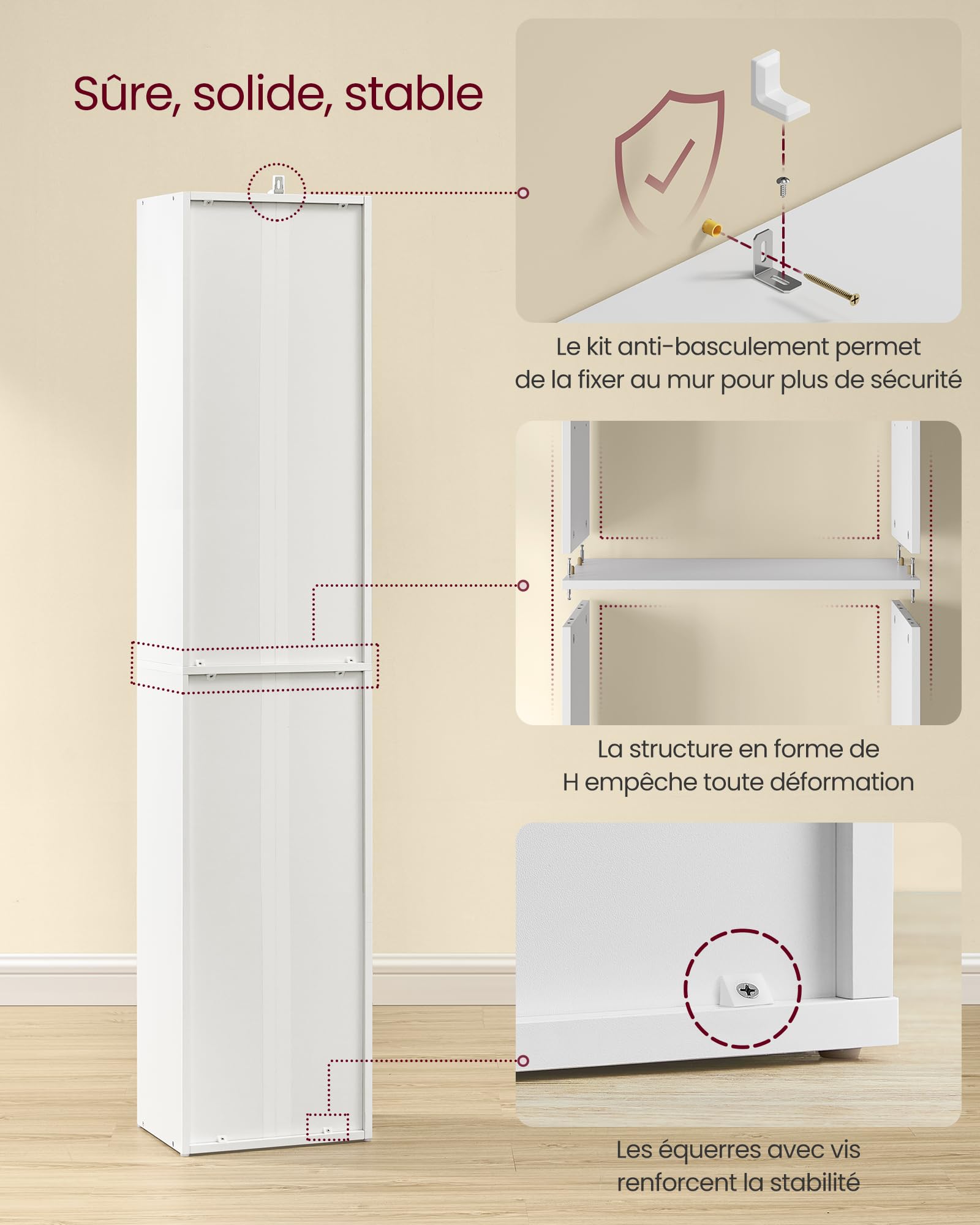 Hzuaneri Boekenkast en Boekenplank met 6 Lagen, Vrijstaande Display Organizer met 8 Verdeelde Secties, voor Thuiskantoor, Woonkamer en Slaapkamer, 24 x 60 x 170 cm, Eiken, BC11116X
