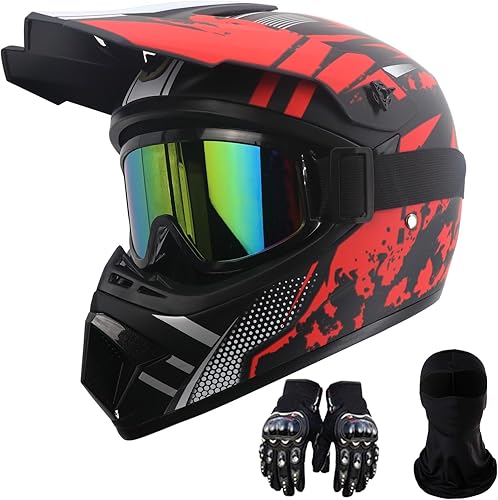 Miniatura 1 de Casco de motocicleta de motocross de cara completa para deportes al aire libre, carreras todoterreno, bicicleta de montaña, hombres y mujeres, casco