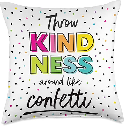 Miniatura 5 de Happy Place Kindness Around Like - Almohada de confeti, 16 x 16 pulgadas, multicolor