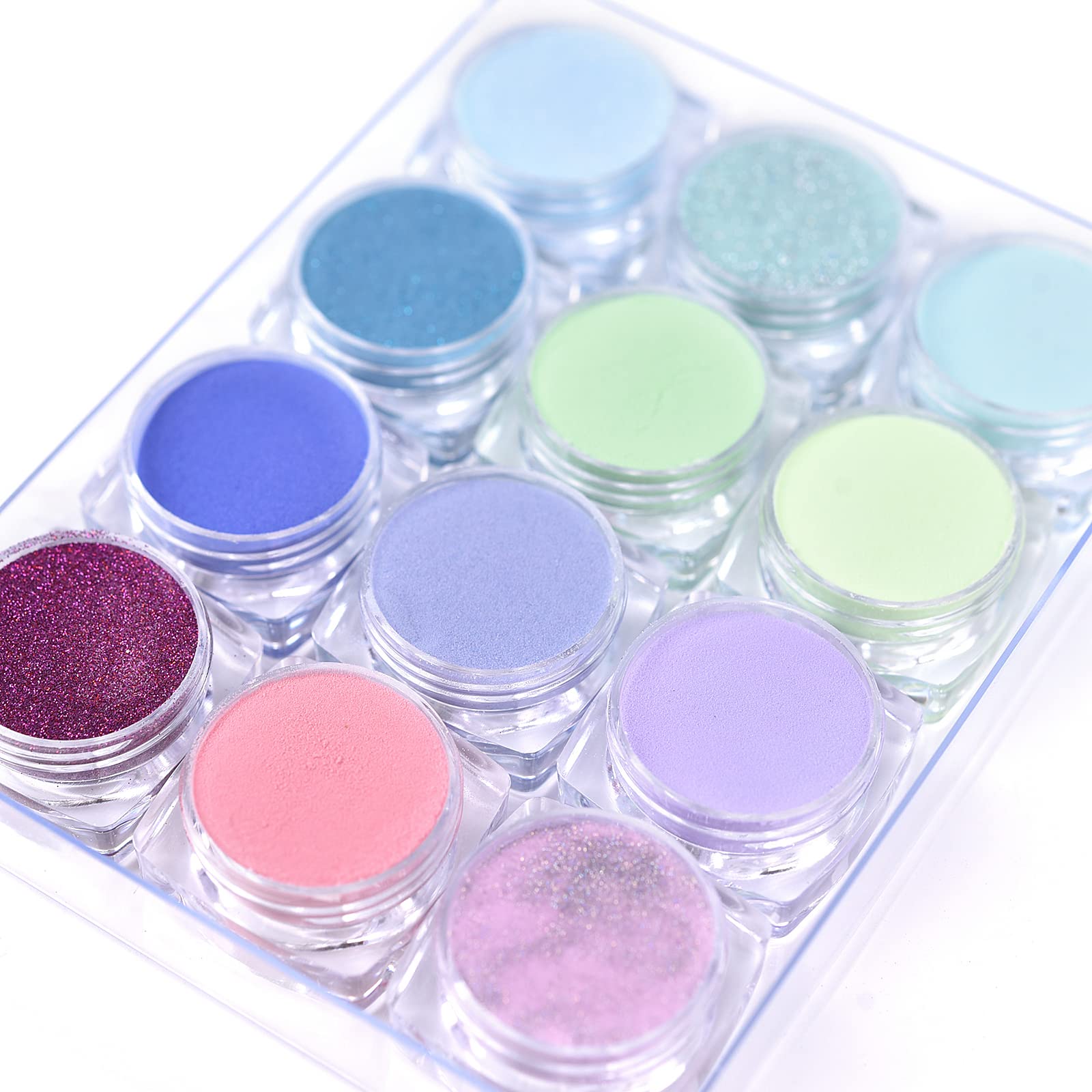 KADS Nail Acrylic Powder Set 12 Colors Polymer 3D Acrylic Nail Art Kit for French Nail Extension All Seasons Nail Carving No Nail Lamp Needed (2)