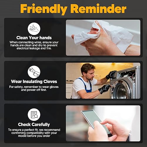 Miniatura 9 de Sensor de llama 338906 y solenoide de válvula de gas 279834 y pieza de repuesto de secador de fusibles térmicos 3392519 compatible con secadores