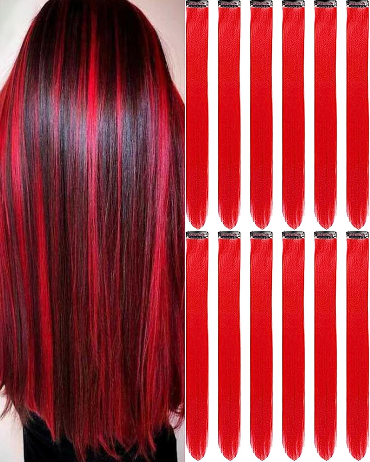 Aderans ヘアリプロ ドゥライズ RED Amazon.com : Olldag 12 PCS Red Hair Extensions Clip in, 22 Inch