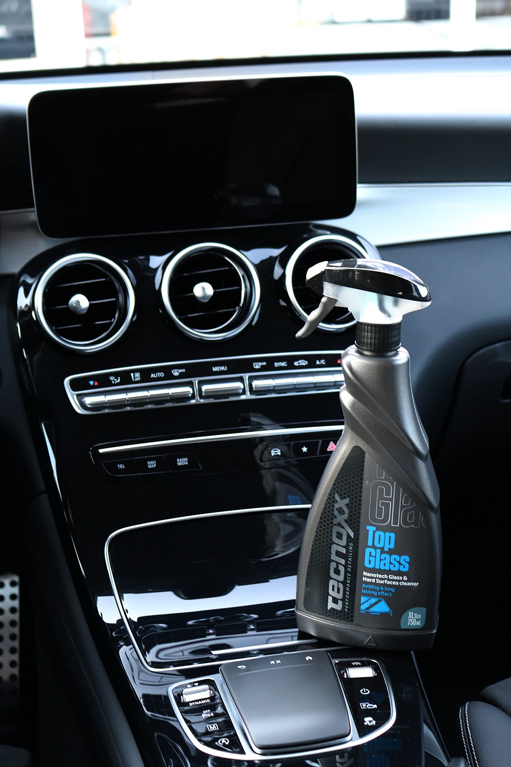 Tecnoxx - Top Glass. Pulitore Multiuso a Base di nanotecnologie per navigatore multimediale Touch Screen, cruscotto del Veicolo e Vetro. Flacone Spray XL da 750 ml