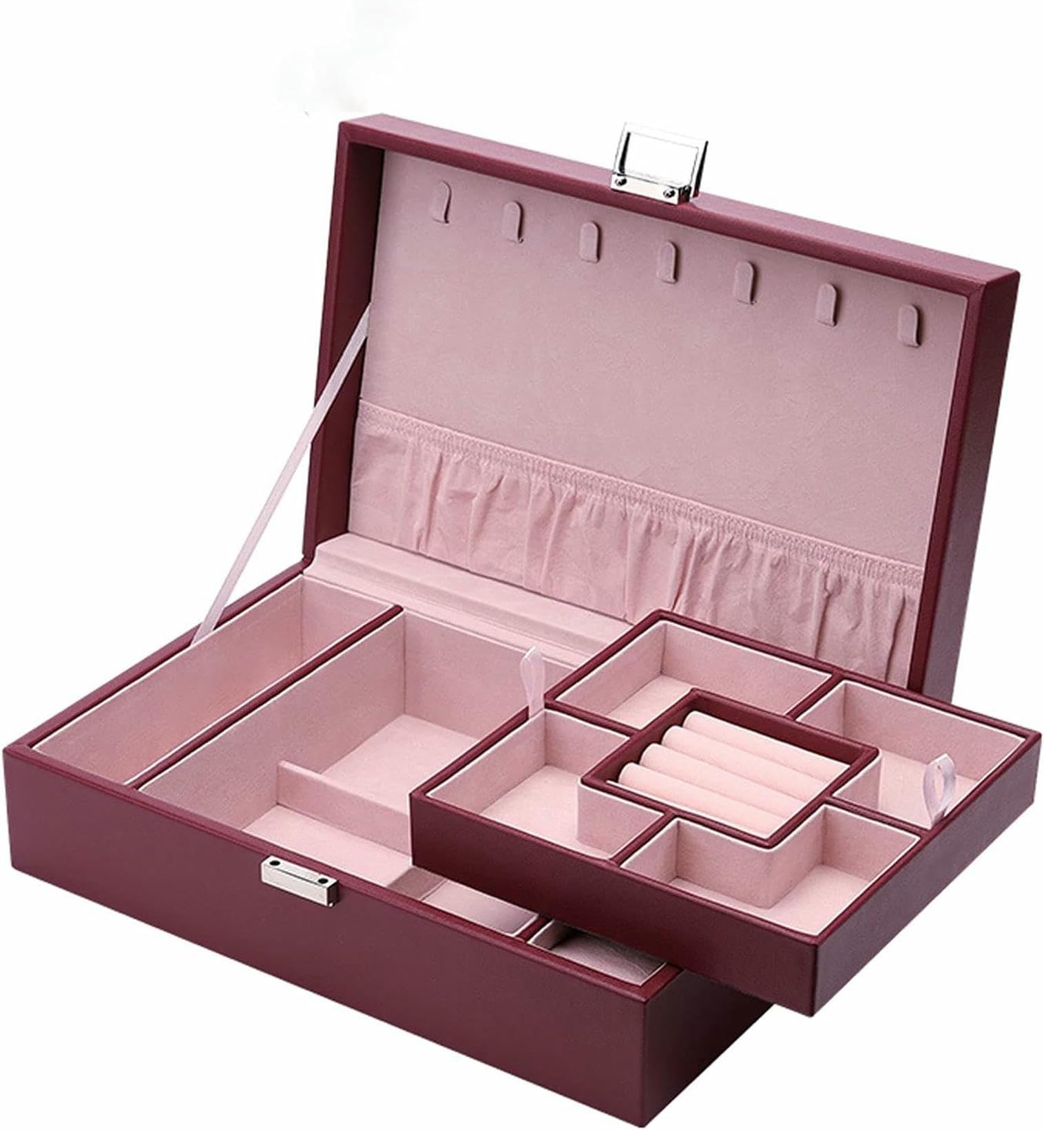 Boîte à bijoux de rangement pour boucles d'oreilles et colliers sans nœuds