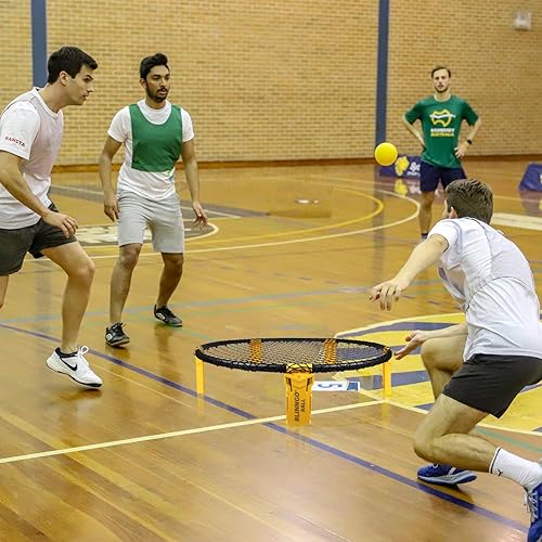 Miniatura 7 de Juego de 2 bolas con bolsa de transporte, juego de picos para jugar al juego de red redonda para césped, playa, patio, parque al aire libre e