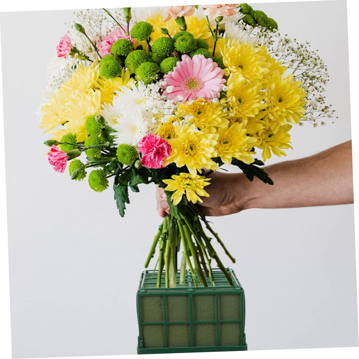 KONTONTY 4pcs Floral Cages Flower Holder with Handle for Fresh Flower Arrangements Lightweight and Compact for Weddings Home Decor and Special Events
