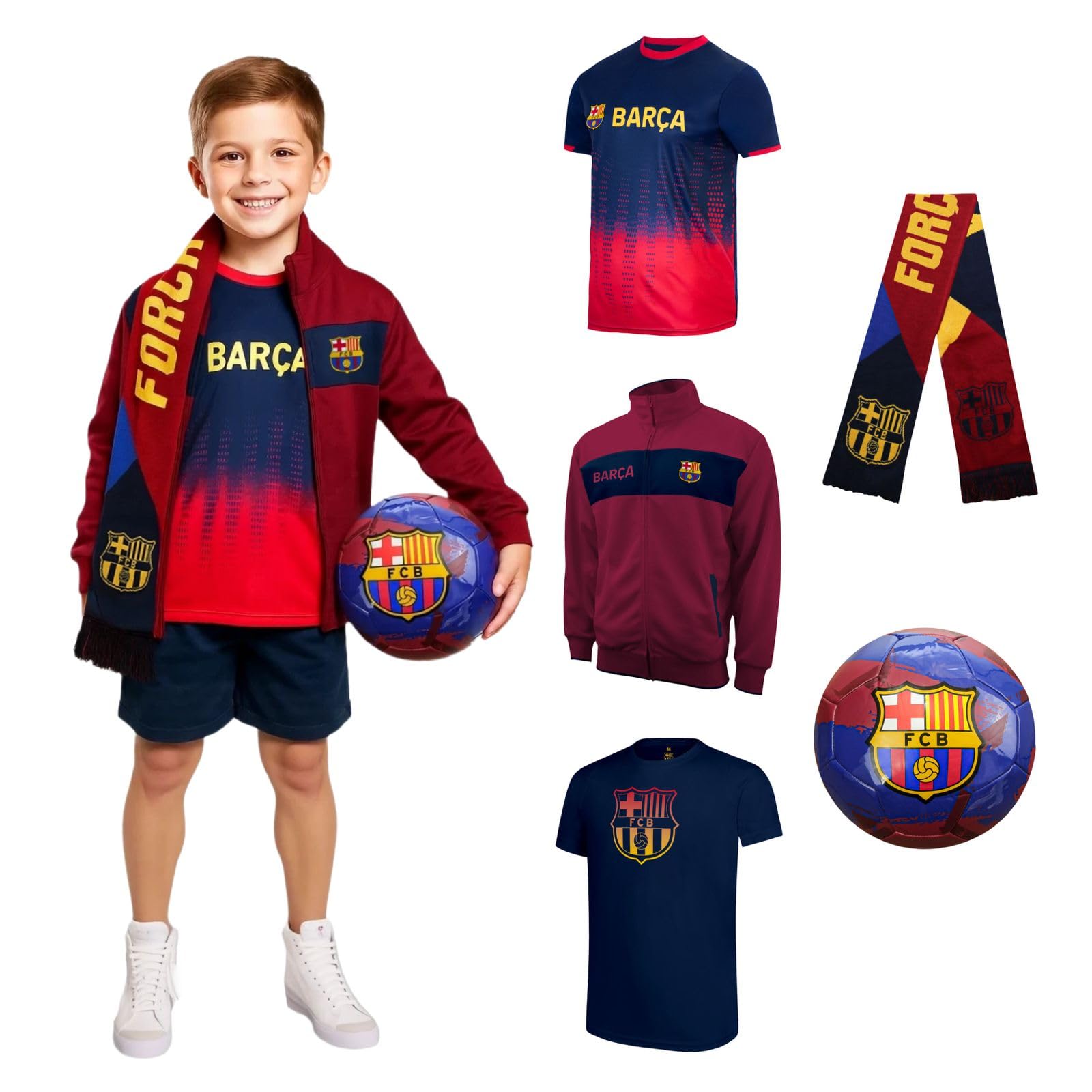 Icon Sports Officially Licensed Soccer Team Ultimate Fan Pack - Unisex Kids - Jacket, T-Shirts, Scarf & Soccer Ball