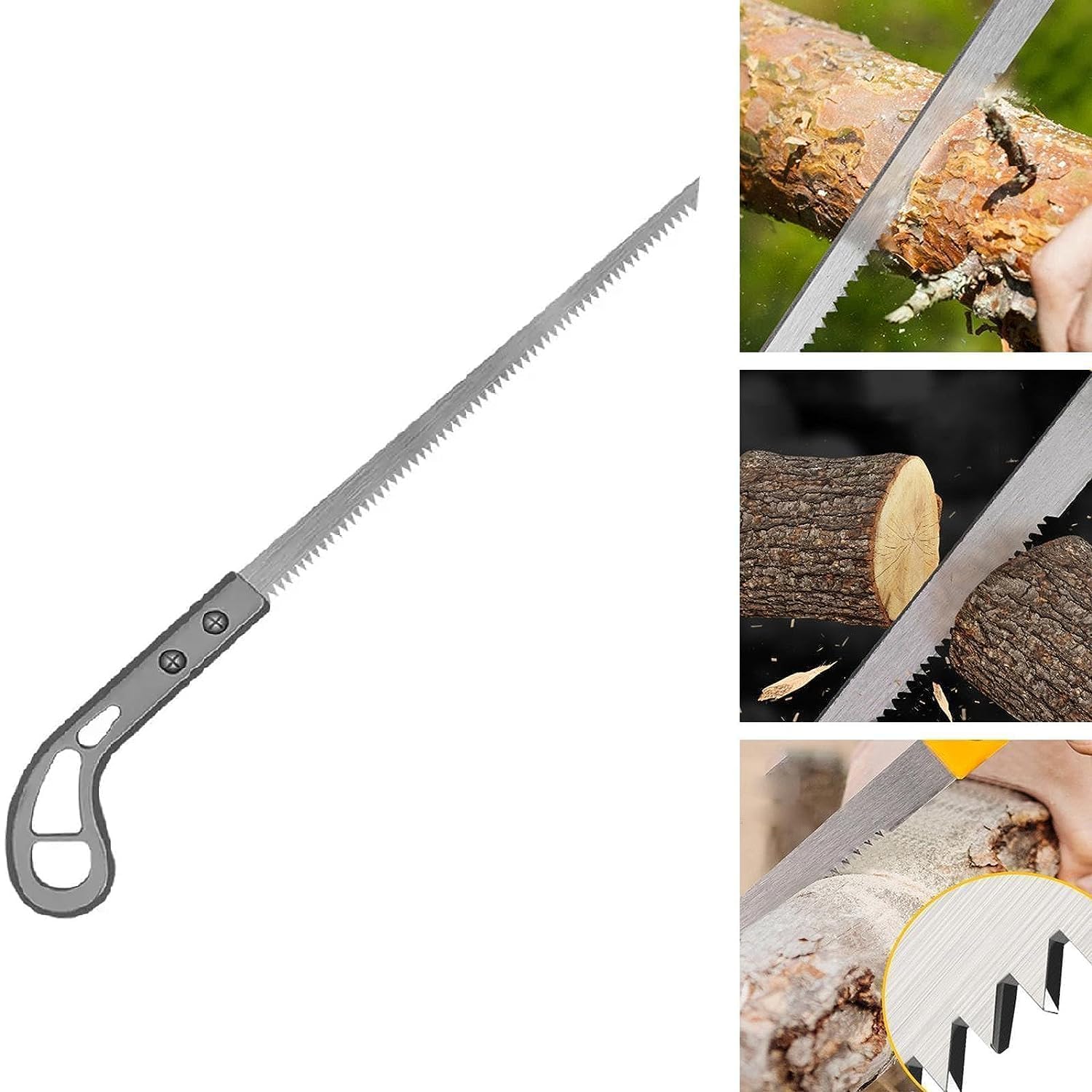 HEVIR Portable Hand Saw – 7-Inch High Strength Steel Blade, Anti-Skip Cutter for Wood, PVC, and Bone – Ergonomic Non-Slip Handle, Ideal for Gardening Rugged Hand-Powered Tree Cutting Tool