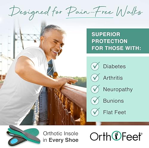 Miniatura 4 de Orthofeet Alivio del dolor de talón y pies probado. Anchos extendidos. Mejor fascitis plantar ortopédica diabética zapatos de caminar para hombre