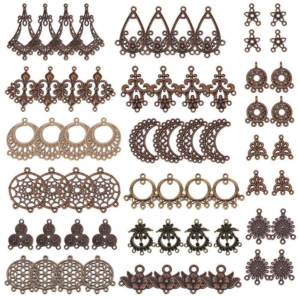 SUNNYCLUE antique silver tibetan earring chandelier connector charms findings earrings jewelry making kit